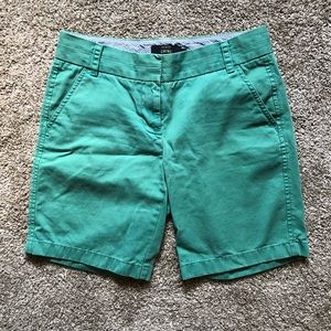 J. Crew green chino shorts size 2